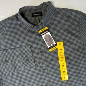 NWT Bonobos Button Down‎ Shirt Blue Green Gingham Check Men's Size Medium
